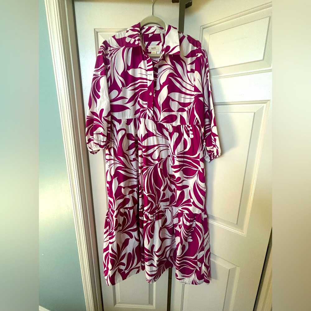 Maeve Anthropologie tiered mini shirt dress